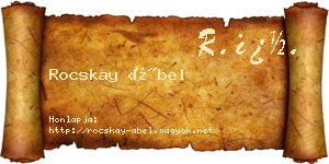 Rocskay Ábel névjegykártya