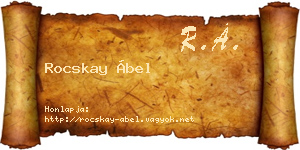 Rocskay Ábel névjegykártya