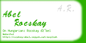 abel rocskay business card